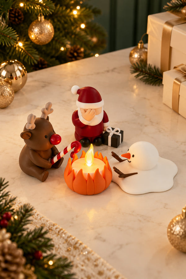 Christmas Campfire-set van Yafico, sfeer: smaragdgroen met champagne